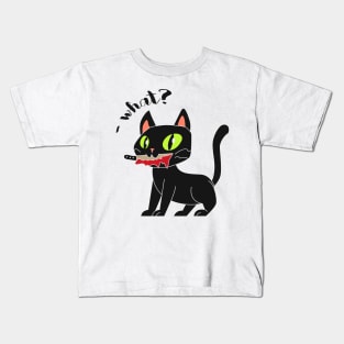 psycho cat Kids T-Shirt